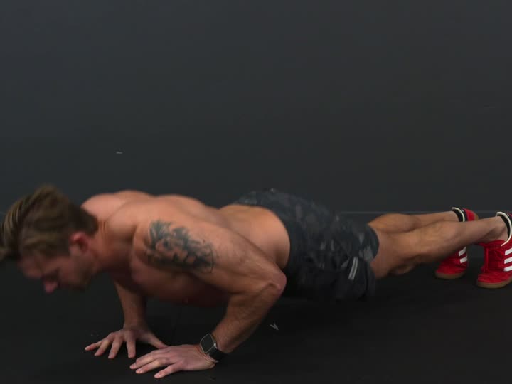 Diamond push ups for triceps, side view
