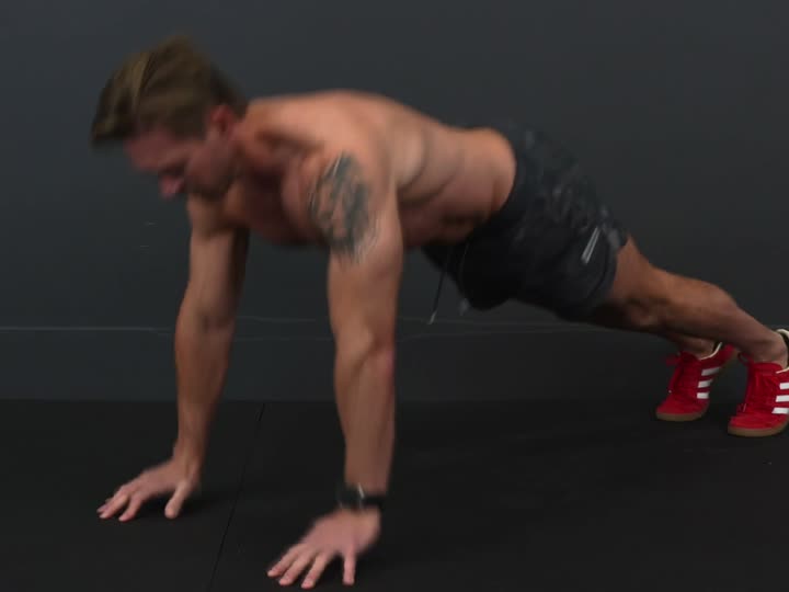 Explosive push ups, side view
