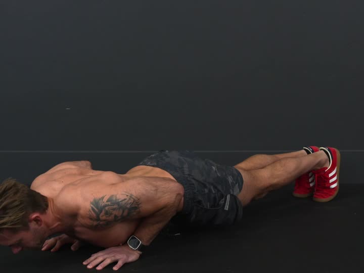 Narrow push ups, side view