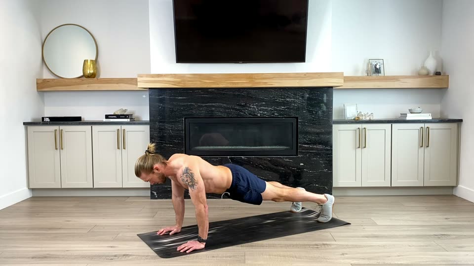 Slow eccentric push ups, side view