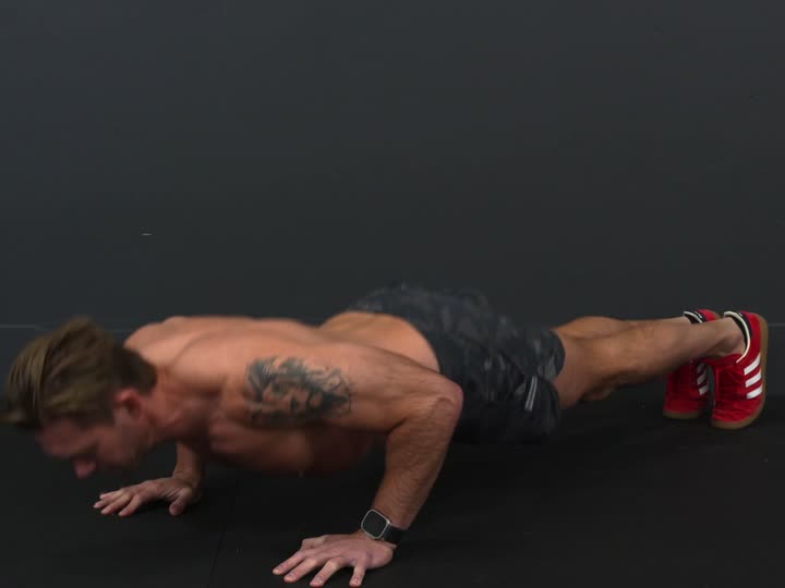 Standard push up form, side view