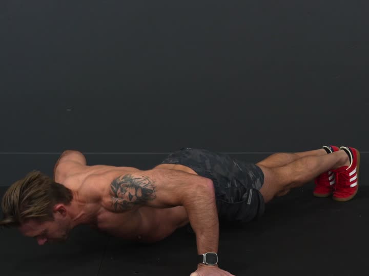 Wide push ups for chest, side view